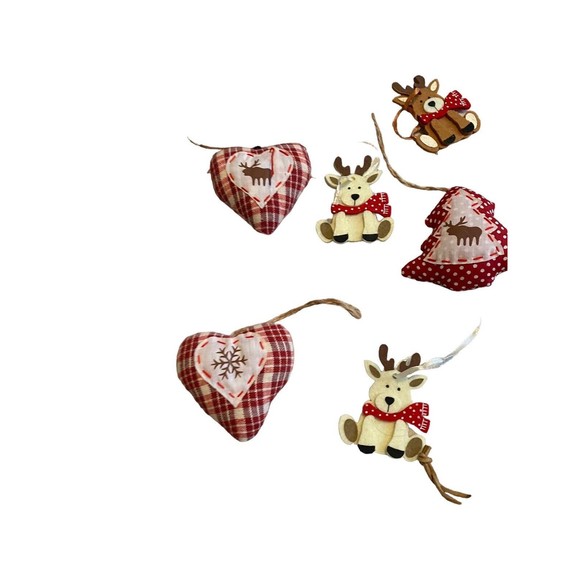 Rustic Primal Farmhouse Christmas Tree Ornaments Garland Cards Set 25 Piece - Picture 5 of 10